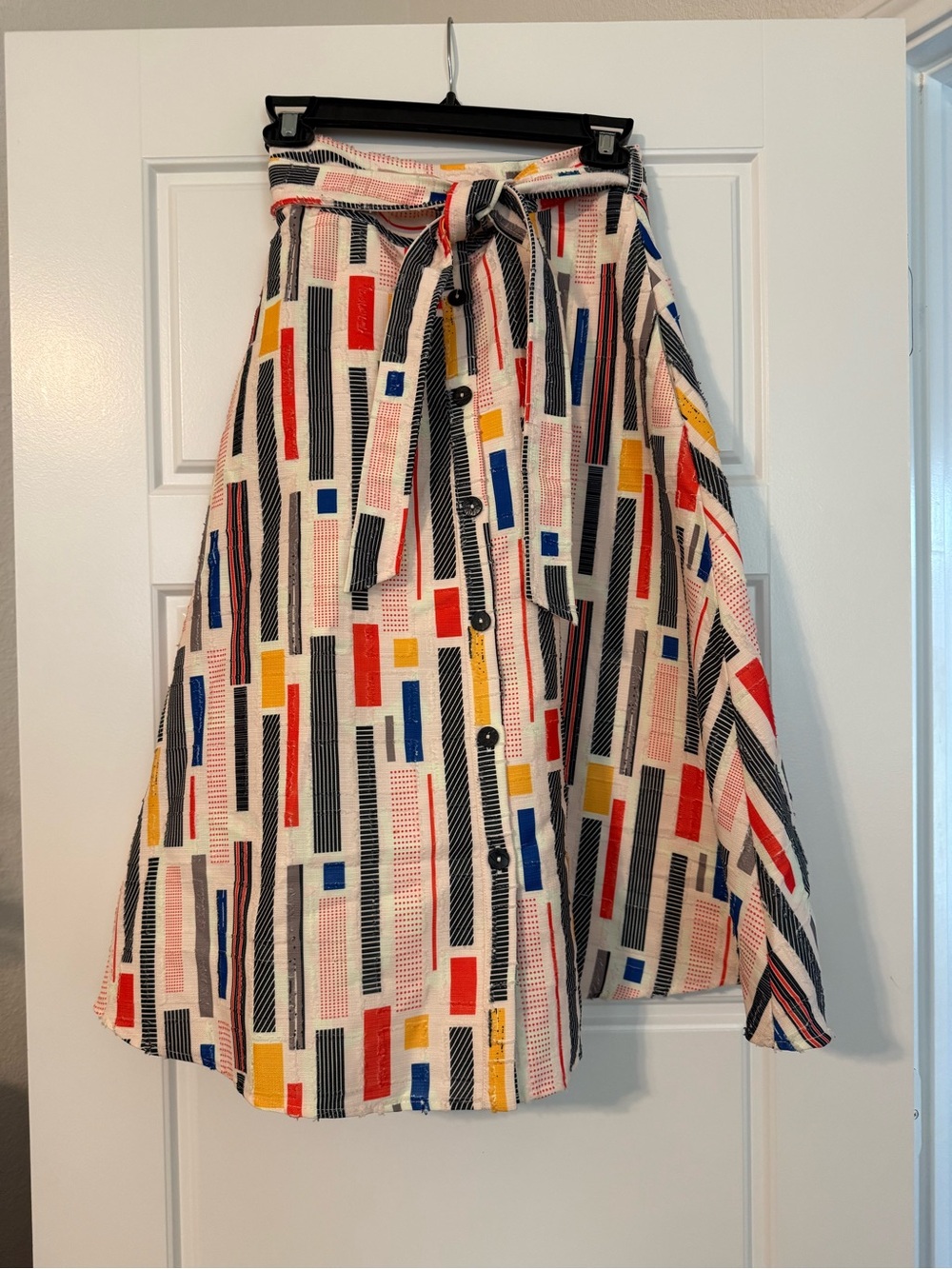 Hutch Multicolor Geometric A-Line Midi Skirt